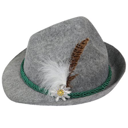 Oktoberfest Deluxe Tyrolerhatt Grå