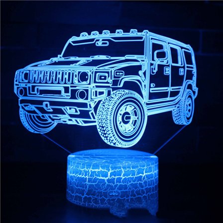 Off-Road Vehicle 3D-lampa Nattlampa med fjärrkontroll och touch
