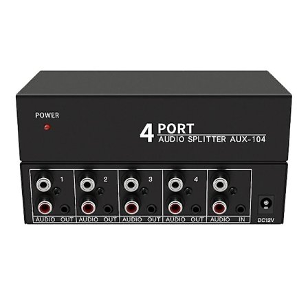 Audio Splitter 1 In 4 Out Rca L/r Aux Stereo Audio Splitter 1x4 Audio Distributor För PC Dvd Speake