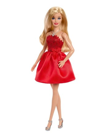 Mattel 80Th Anniversary Ruby-Red Celebration Fashion Doll Wearing Red Dress With Accessories Patterned Barbie