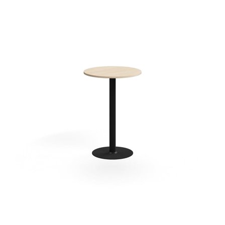 Barový stůl ALVA, Ø700x1000 mm, upevnitelný, vysokotlaký laminát, černá/bříza