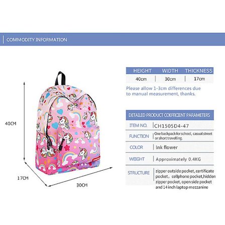 Unicorn Girls Skolväska Ryggsäck Födelsedagspresent skola