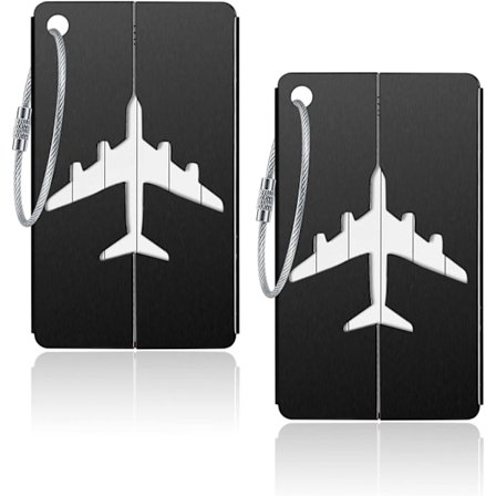 2 stk. Bagagemærker Rejse Kuffert Mærker Bagage Mærker Bagage Etiketter Mærker Aluminium Metal med Navn ID Adresse Kort til Bagage Bagage Kuffert