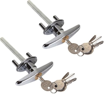 2-pakning Garasjeport T Håndtak Lås, Erstatning Garasjeport Skurport Lås T Håndtak, Universell Erstatningsmaskinvare Garasjelås med Nøkler