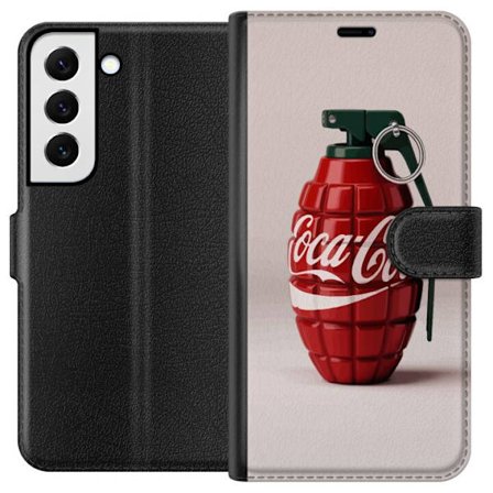 Kompatibelt Lommeboketui til Samsung Samsung Galaxy S22+ 5G Kunstnerisk illustrasjon av Coca Cola granateple i rødt og grønt, pop art inspirert moti