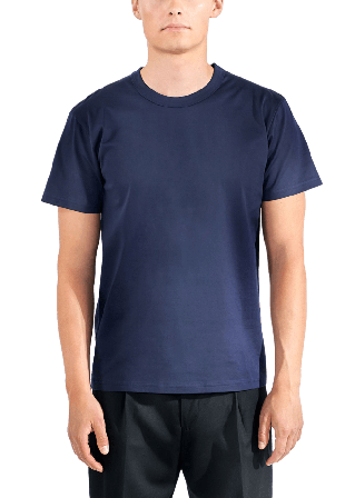Bread & Boxers Crew-Neck Pima Underlinnen t-shirts Herr Blå S