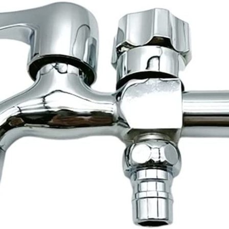 Utendørs dobbelt utløpskran, dobbelt utløps hagekran, høy kvalitet messing utløpskran