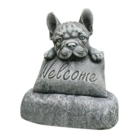 Fransk Bulldog Statue Have Dekoration Velkomstskilt Resin Håndværk Ornament Indendørs Udendørs Skulptur [dB}