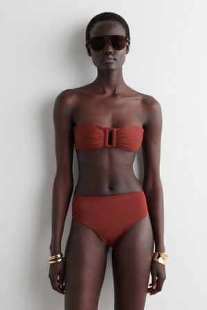 COS Women's Braguitas De Bikini De Cintura Alta in Rojo