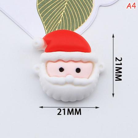 5 St Julharts Flatback Cabochon Snowman Santa Claus Hai