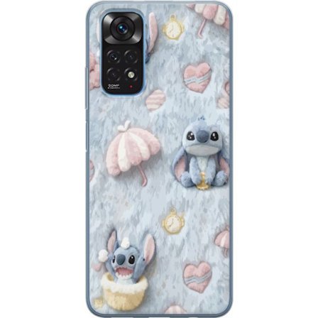 Yhteensopiva Puhelinkuori Xiaomi Redmi Note 11S Pisto kuvioita sydämillä, sateenvarjoilla ja pastellin värisellä pehmeällä taustalla