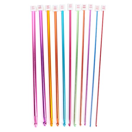 Alumina Strikkepinde 11 Dele Flerfarvet Håndværksgarn 0,08-0,30 Tommer