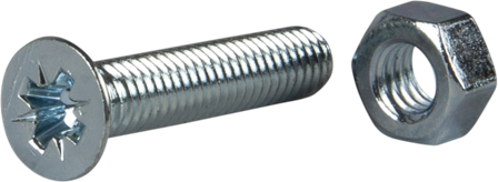 ESSVE 530068 Maskinskruv med mutter MFX, försänkt, FZB M5 x 40 mm, 8-pack, Infästning