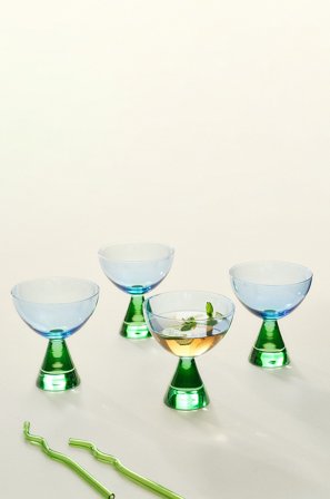 Jotex - Cocktailglass 4-pk Blå/grønn - AYLA - Kjøp Glass hos Jotex