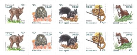 Danmark - Norden 2020 Pattedyr - Postfrisk 10-stribe