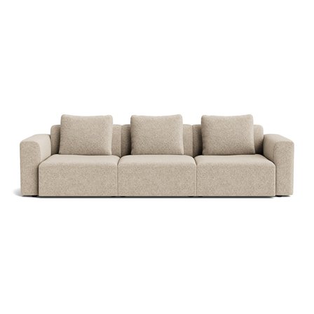 Como XL 3-Sitzer-Sofa in Anthology Beige, schlichtes Design, inklusive 3 Rückenkissen für optimale Sitzposition, modernes Polstersofa.