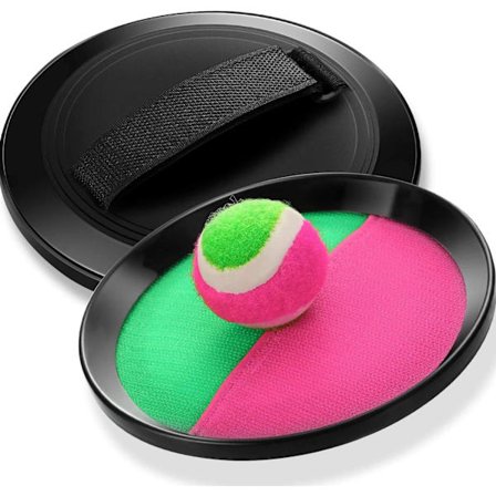 Kast og Grib Sæt (1 Sæt, 15,5 cm), Strand Grib Spil, Inkluderer To Velcro Ketsjere og Tennisbolde, Udendørs Have- og Strandlegetøjsspil til