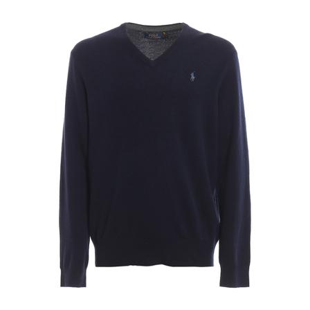 Ralph Lauren, V-Neck Sweater Blauw, Heren, Maat:M