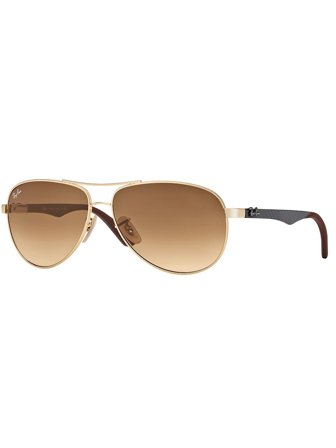 Ray Ban Tech Men's Sunglasses with a frame made of metal in gold and crystal lenses in brown gradient