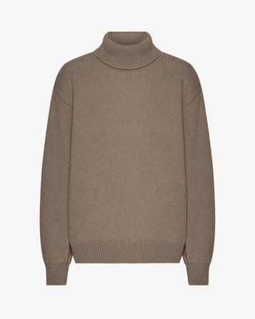 Merino Wool Turtleneck - Warm Taupe - Female - XL