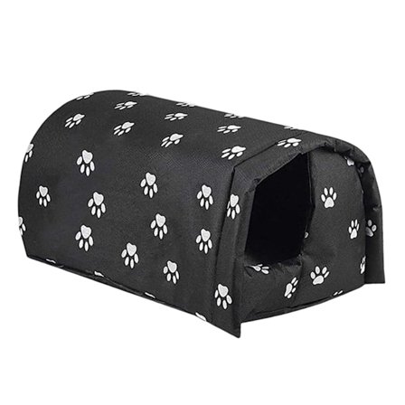 Udendørs kattehus Vandtæt Varmeste udendørs kattehus Vaskbart Vejrbestandigt kæledyrshus til spredte kæledyr Sort