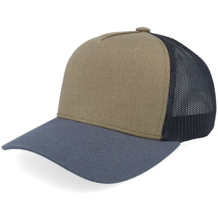 Equip - Kids Dark Olive/Black/Dark Charcoal Brim A-Frame Trucker Trucker Green Cap - @ Hatstore