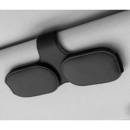 Bilsolskjerm Brilleholder, PU Lær Brilleholder Klips, Auto