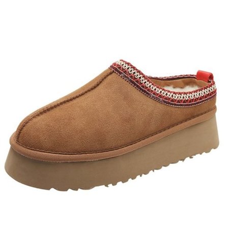Platform Slippers Fleece Hjemmesko KHAKI 38