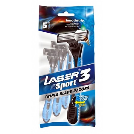 Rakhyvel 5-pack Laser Sport3, 3-bladiga rakhyvlar för män, killar