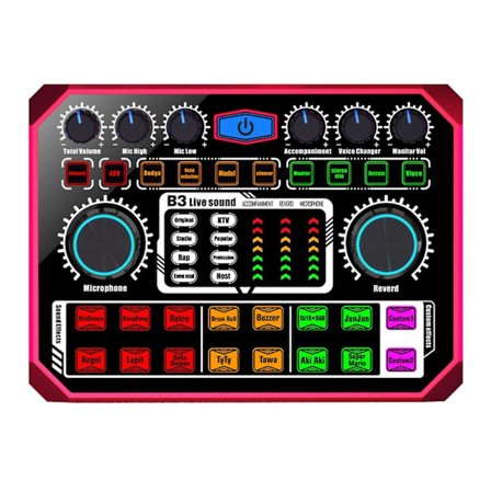B3 Sound Card Live Broadcast Udstyr 48v Strømforsyning Mikrofon Karaoke Mobiltelefon Computer Ge