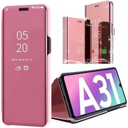 Taske til Samsung A31 (6,4") Intelligent Smart View Protection For- og bagside Pink Rosa