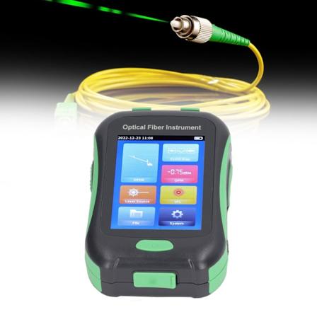 Optisk Tiddomæne Reflectometer 1550nm 20dB 3.5in Berøringsfølsom Skærm OTDR Fiberoptisk Tester 100‐240V EU Stik