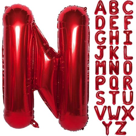 Bokstavballonger 100 cm Gigantisk Jumbo Helium Folie Mylar for Festdekorasjoner Rød N