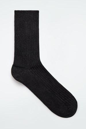 COS Ribbed Lurex Socks in Black - Women