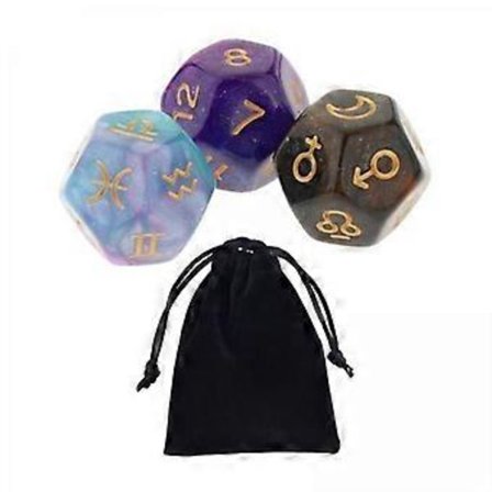 Set med 6x3 st Tärningar, Natttärningar för Spelkvällar (5 st)