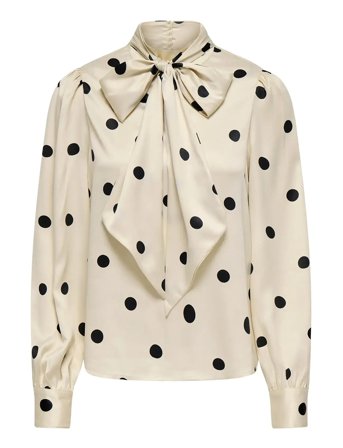 Onllydia L/S Satin Bow Shirt Wvn Cream ONLY