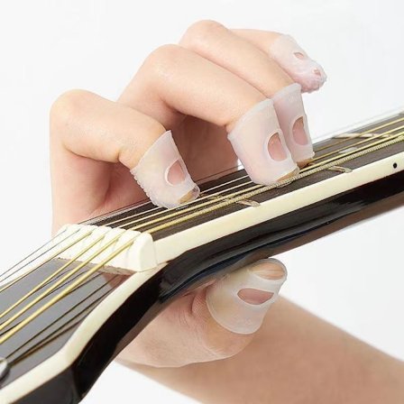 Guitar fingerbeskytter silikone - 25 stk Transparent