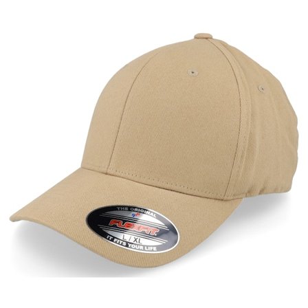 Flexfit - Beige flexfit Kasket - Brushed Twill Khaki Flexfit @ Hatstore