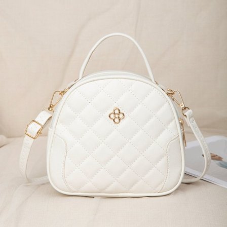 Damehåndveske Rutet Crossbody-veske HVIT