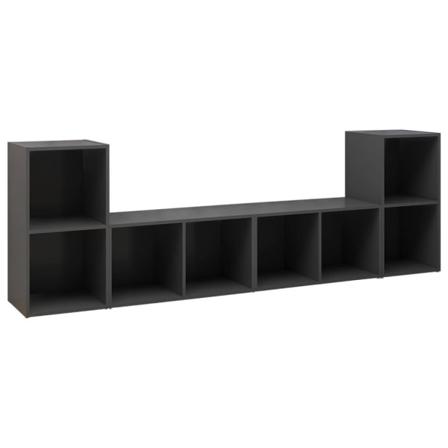 Vidaxl Tv-skåp 4 St Grå 72x35x36,5 Cm Konstruerat Trä Grå