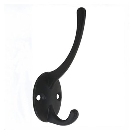 5 kappaletta kaksinkertaisia mustan raudan seinään kiinnitettäviä koukkuja, raskaan sarjan ripustuskoukku pyyhkeelle, laukulle, hatulle, huiville, 