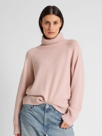 Kashmina - Kashmirgenser med høy hals "Milano" - rose glow - Size S
