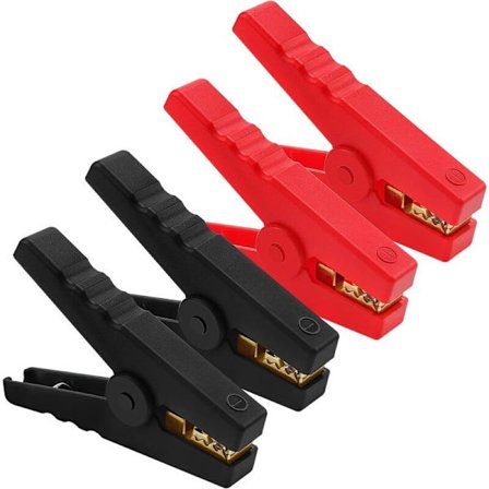 4 stk. 100A batteriklemmer, kobberbilbatteriklemme, bilstartklemme, til bilbatteriopladere (96mm, rød + sort)