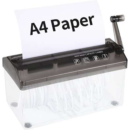 A4 Manuaalinen Paperisilppuri - Musta Kannettava Minisilppuri 3L Tilavuudella A4-asiakirjoille, Suoraleikkaustyökalu, Kotitoimiston Työpöytätarvikkeet