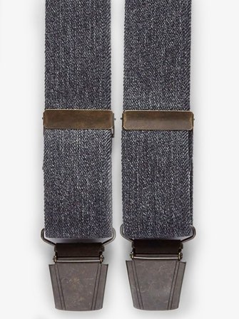John Henric Men's Dark Blue Suspenders Plain Size 35mm