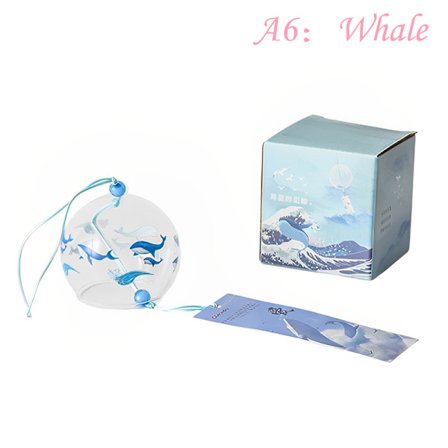 Vindklokke Sakura mønster Vindklokker Håndlaget glassfurin hjemme