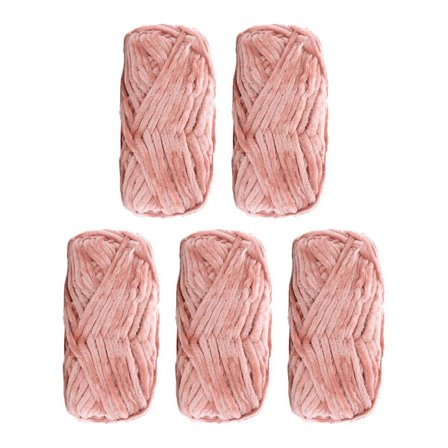 Supermjukt Chenille-sammetsgarn, tjockt varmt virkgarn för konstvirkning, docka, gör-det-själv-väska, tröja, 500 g, rosa