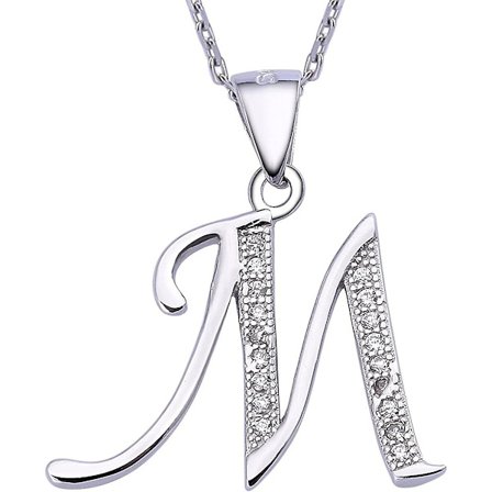 Initial Halsband 925 Sterling Silver Bokstav Halsband Med Kubisk Zirkonia
