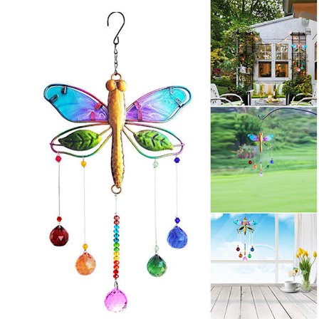 Øyenstikkeranheng med strassdekor Slitesterk Attraktiv unik design Langvarig for vinduer Hagehjem