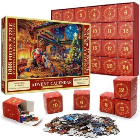 Adventtikalenteri 2024, 1008 palapelin palaset 24 p iv n joulun l ht laskenta Adventtikalenterit